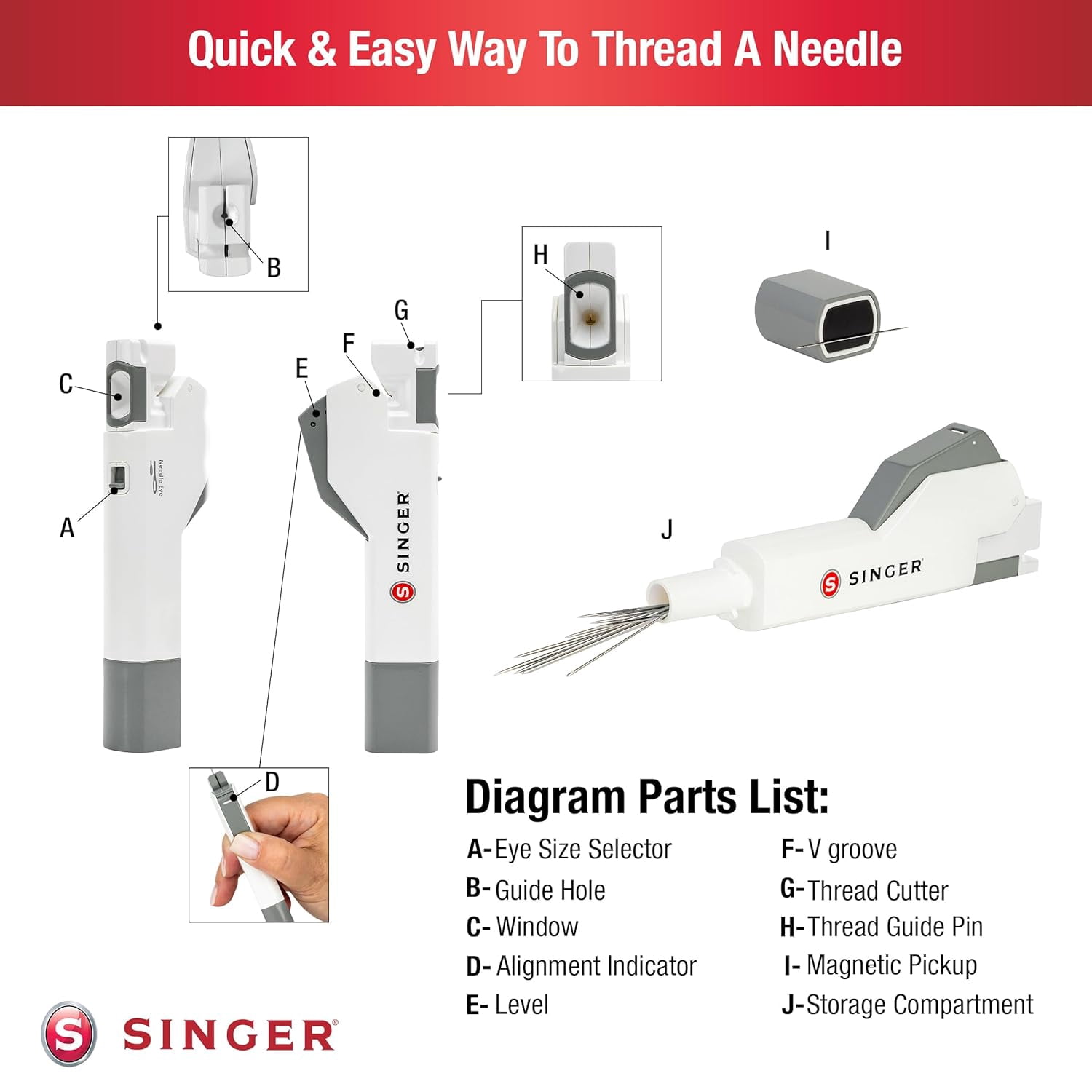 Needle Threader Assistant - Automatic Hand Sewing Needle Threader