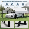 thumbnail image 6 of 10x15 Heavy Duty Metal Carport Kit – Reinforced Frame, Anchors, Outdoor Storage Shelter for Truck, Boat, RV, Tractor, Simple Assembly – Size: 10*15*8.4FT, 6 of 8