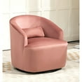 thumbnail image 5 of US Pride Furniture Modern Velvet Upholstered Swivel Accent Chair Pink, 5 of 5