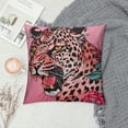 thumbnail image 2 of Leopard Head Velvet Decorative Throw Pillow CoverPink Cheetah Pillow Covers Animal Print Throw Pillows Soft Leopard Pattern Pillows with Tassel Cushion Case for Sofa Couch Bedroom Living Room, 2 of 5