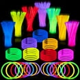 thumbnail image 3 of comerut 100Pcs Glow Stick Bulk Glow In The Dark Disposable Necklace Bracelet Glowstick Light Up Glowing Toy Halloween Party Favors Supplies, 3 of 7