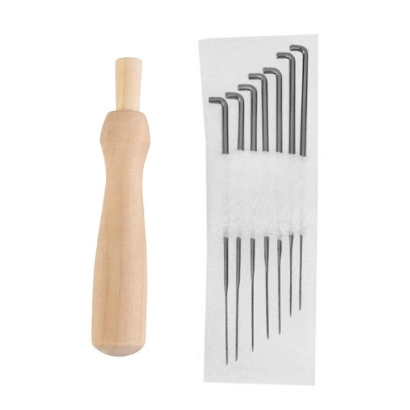 WHAMVOX 7pcs Felting Needles Set with Handle Wool Felt Tool Felting Starter Kit