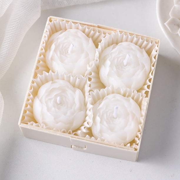 Set de regalo de velas perfumadas de peonía y rosa | Velas de aromaterapia de 4 piezas en lata | Regalos de boda, aniversarios y decoración del hogar