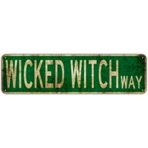 Wicked Witch Way Decor Wall Man Cave Bar Street Rustic Vintage Retro Metal Sign Fun Metal Sign 4x16 Inch Vintage Plaque Handicraft Best Gift Metal Tin Sign