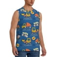 thumbnail image 2 of Uemuo Construction Vehicles Pattern Men's Sleeveless T-Shirt,Muscle Athletic Tank Top, Moisture-wicking Quick-dry Breathable Classic Tee Top for Gym Run Outdoor Sports-3X-Large, 2 of 8