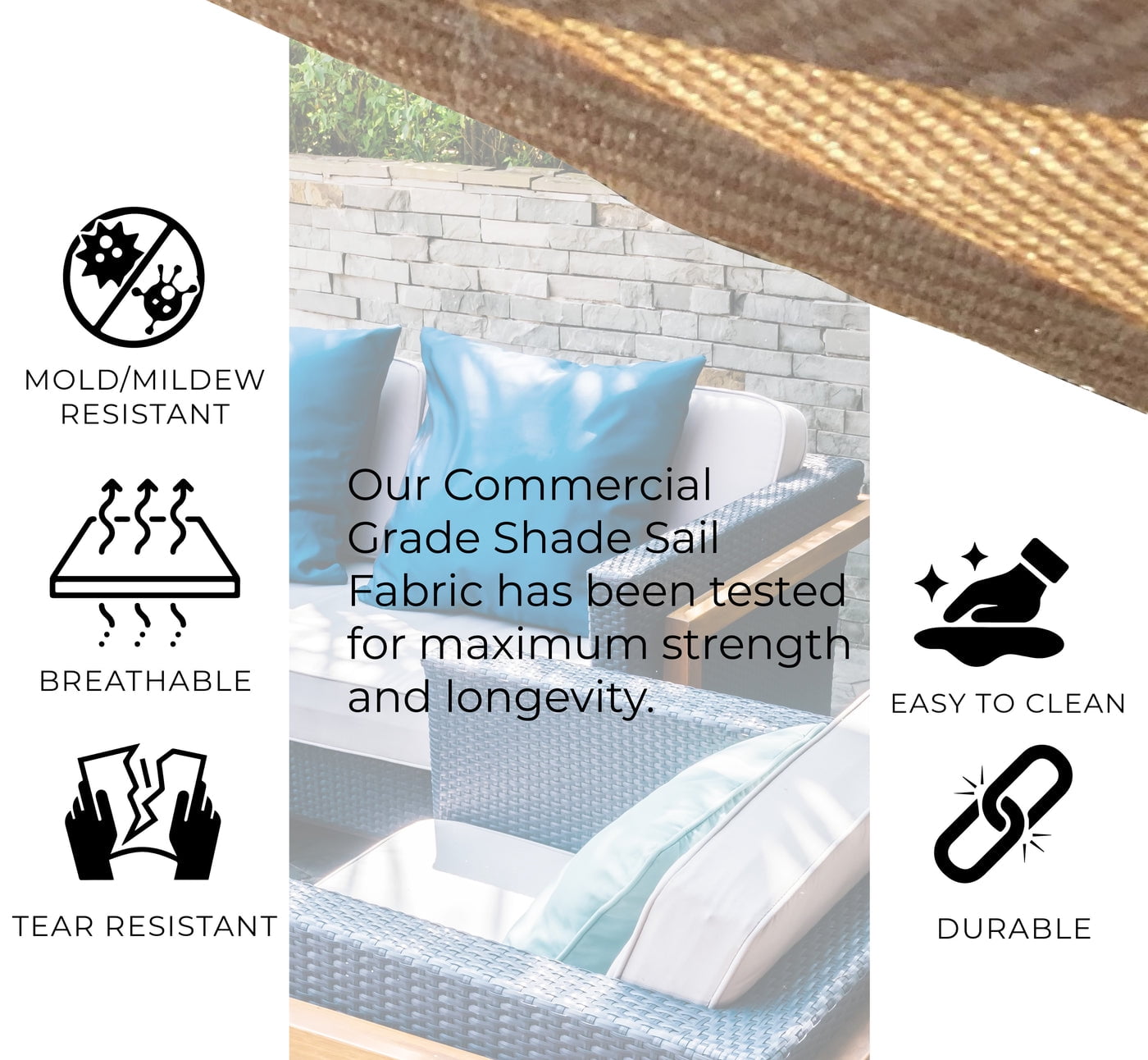 Backyard Expressions 10' x 10' x 10' Sun Shade Sail for Patio Available in a Variety of Colors