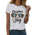thumbnail image 6 of Drie Christmas Womens Clothes Trendy 2025 Womens Graphic Tees Short Sleeve Summer Tops Funny Print Crew Neck Casual Loose Cute T Shirts White,XXL, 6 of 6
