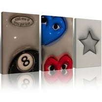 3Pc Trendy 8 Ball Canvas Wall Art Star Poster Urban Street Modern Wall Decor Print For Home Living Room Bedroom Set of 3
