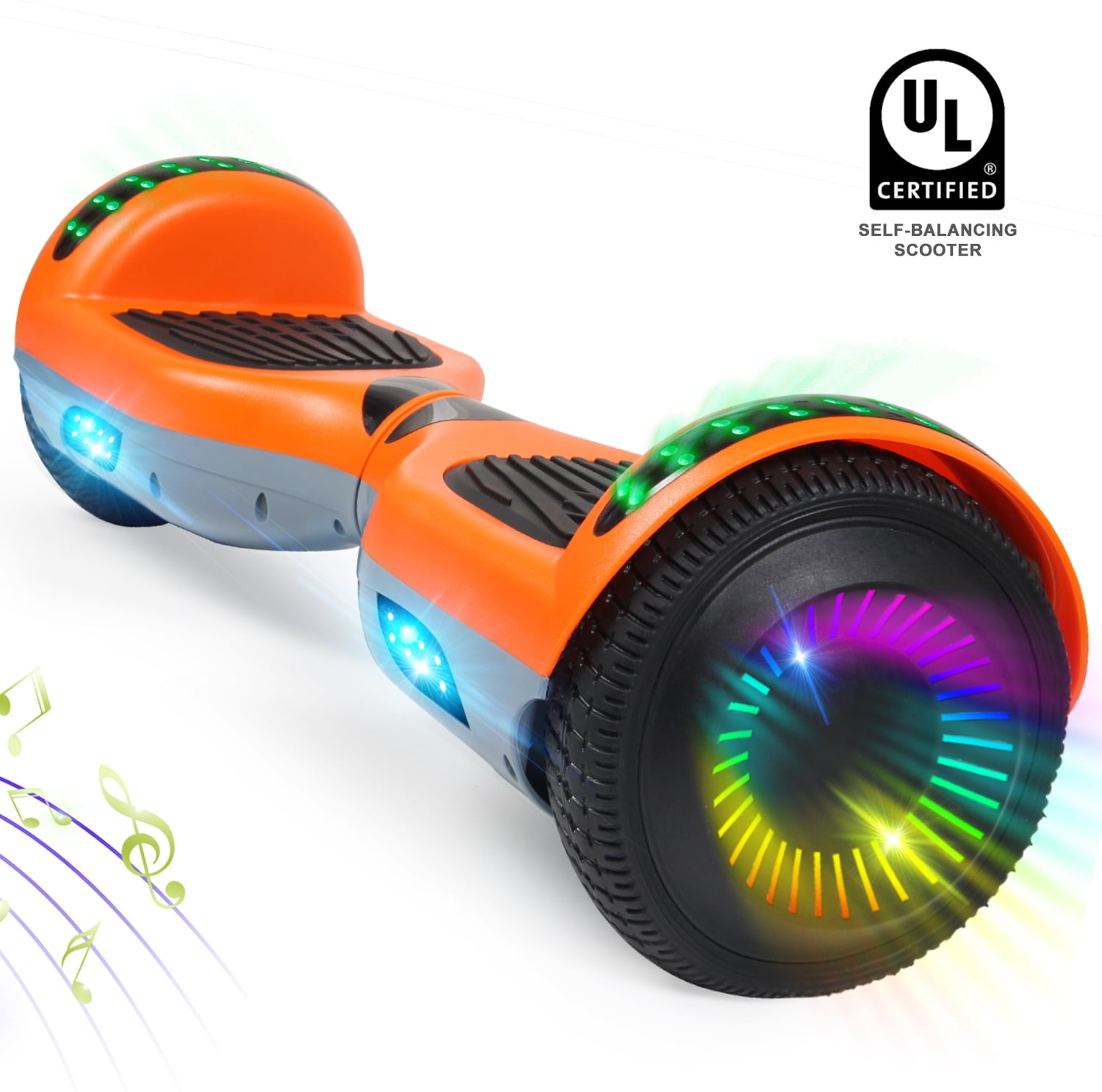 Felimoda Hoverboard with Bluetooth Speaker and LED Lights 6.5 Self-Balancing Scooters Hoverboard for Kids 