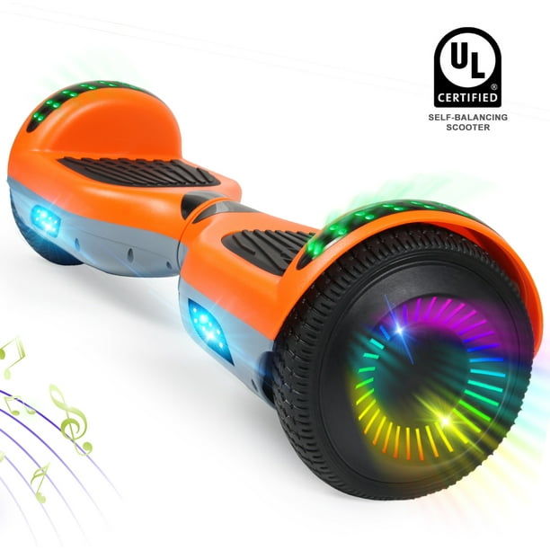 Hoverboard Two Wheel Self Balancing Scooter 6 5 With Bluetooth Speaker And Led Lights Electric Scooter Without Free Bag For Adult Kids Gift Walmart Com