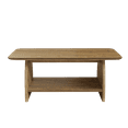 thumbnail image 6 of Hassch 2-Tier Rectangular Coffee Table with Rounded Corners and Storage Shelf, 47" Modern Farmhouse Center Tea Table for Living Room & Home Office, Natural, 6 of 6