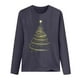 thumbnail image 4 of ICHUANYI Clearance Ladies Fashion Casual Christmas Print Round Neck Loose Long Sleeve Top ICHUANYI "ICHUANYI", 4 of 7