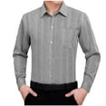 thumbnail image 2 of Jinhomg Dress Shirts for Men Lightweight Comfy Cotton Linen Summer Tops Dressy Casual Striped Print Button Down Business Work Shirt 90 Percent off Clearance Sale White XL, 2 of 9