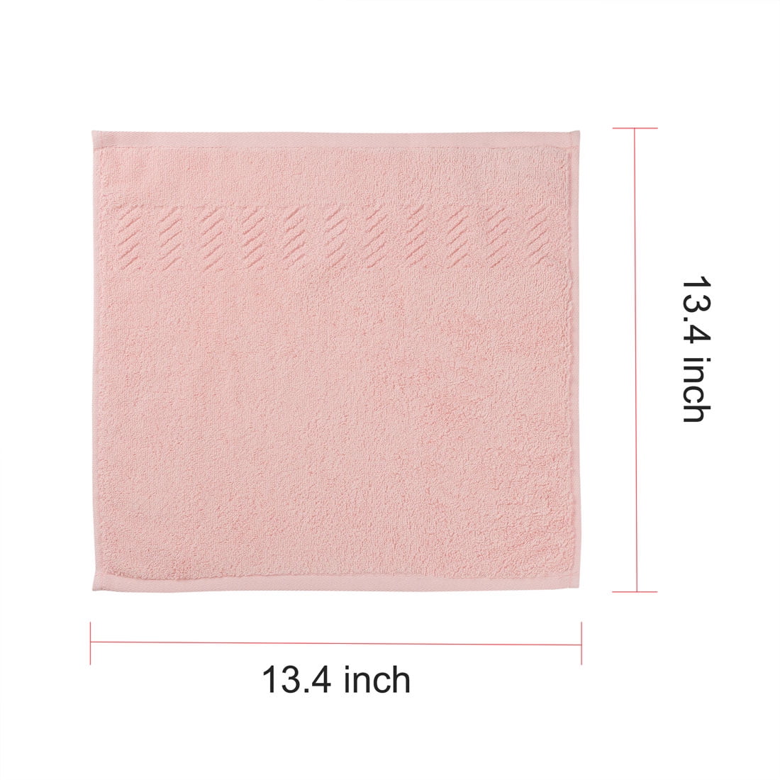 Unique Bargains 100% Cotton 6-Pack Washcloth Face Towels 13" x 13" Pink