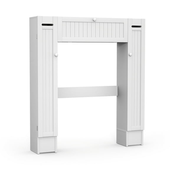 Topbuy Wooden Cabinet Bathroom Spacesaver Over The Toilet Storage Cabinet w/ Drop Door White