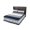 Navy blue gray, variant on Bed Skirt Twin Size 18 Inch Drop, Haze Blue Grey Stripe Wrap Around Bed Skirts Set - 1 Bed Sheet & 1 Pillowcase(30"x20"), Modern Art Horizontal Striped Dust Ruffle Bedding Sets