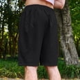 thumbnail image 4 of Hurxie Mens Basic Shorts with Pockets Basketball Gym Workout Plain Uniform PE Shorts Black,M, 4 of 6