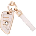 thumbnail image 1 of HAHDAXIA pour BMW Key Fob Cover Soft TPU Full Protection Smart Key Case Shell White with Leather Keychain Lanyard Fit for BMW X1 X2 X3 X5 X6 2 5 6 7 Series 3 4 Buttons Smart Key Fob Case (P-BM, 1 of 6
