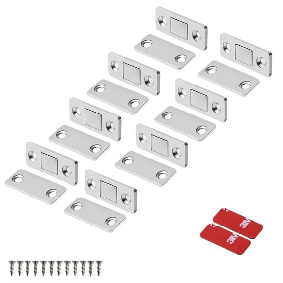 Mousike Magnetic Door Catch Ultra Thin Cabinet Magnets Stainless Steel Drawer Magnet Catch for Sliding Door Closure Kitchen Cabinet Cupboard Closet Closer (8 Pack)