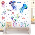 thumbnail image 3 of Papel pintado ZHAOCHENG medusas marinas mural decoración pared artística DIY desmontable, 3 of 4