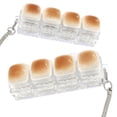 thumbnail image 2 of Caramel Bread Light Up Button Clicker Fidget Toys for Adults LED Glow Plastic Mechanical Gadget Handheld Pastry Shape Office Desk Accessory Pressure Relief Tool 1 Pack, 2 of 7