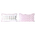 thumbnail image 2 of Creative Co-Op Rectangle Santa's Reindeer Cotton Red Piping Pillows, Multicolored, 2 of 4