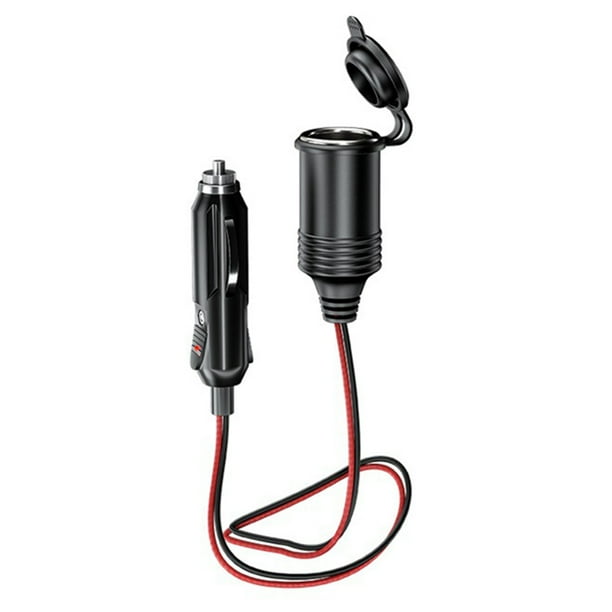 Cable De Extensión Para Coche Cable de extensión para encendedor de cigarrillos de 12 V y 24 V, enchufe macho a enchufe hembra (0,6 m)