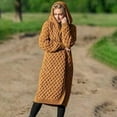 thumbnail image 2 of Maxi Long Cardigan Coats for Women Chunky Cable Knit Casual Open Front Long Sleeve Loose Hooded Sweater with Pockets, 2 of 8