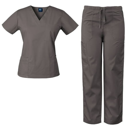 

Womens V-Neck Top and Drawstring Pant Medical Scrub Set Style 7891