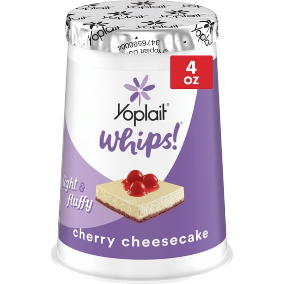 Yoplait Whips Reduced Fat Yogurt Mousse, Cherry Cheesecake Flavored, 4 OZ Yogurt Cup