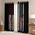 thumbnail image 2 of Homewish Lacrosse Sport Black Out Curtains,Boys Ball Game Curtains Pack of 2 (42x63 Each),American Flage Print Bedroom Curtains For Teens,Super Cozy Room Decor, 2 of 6