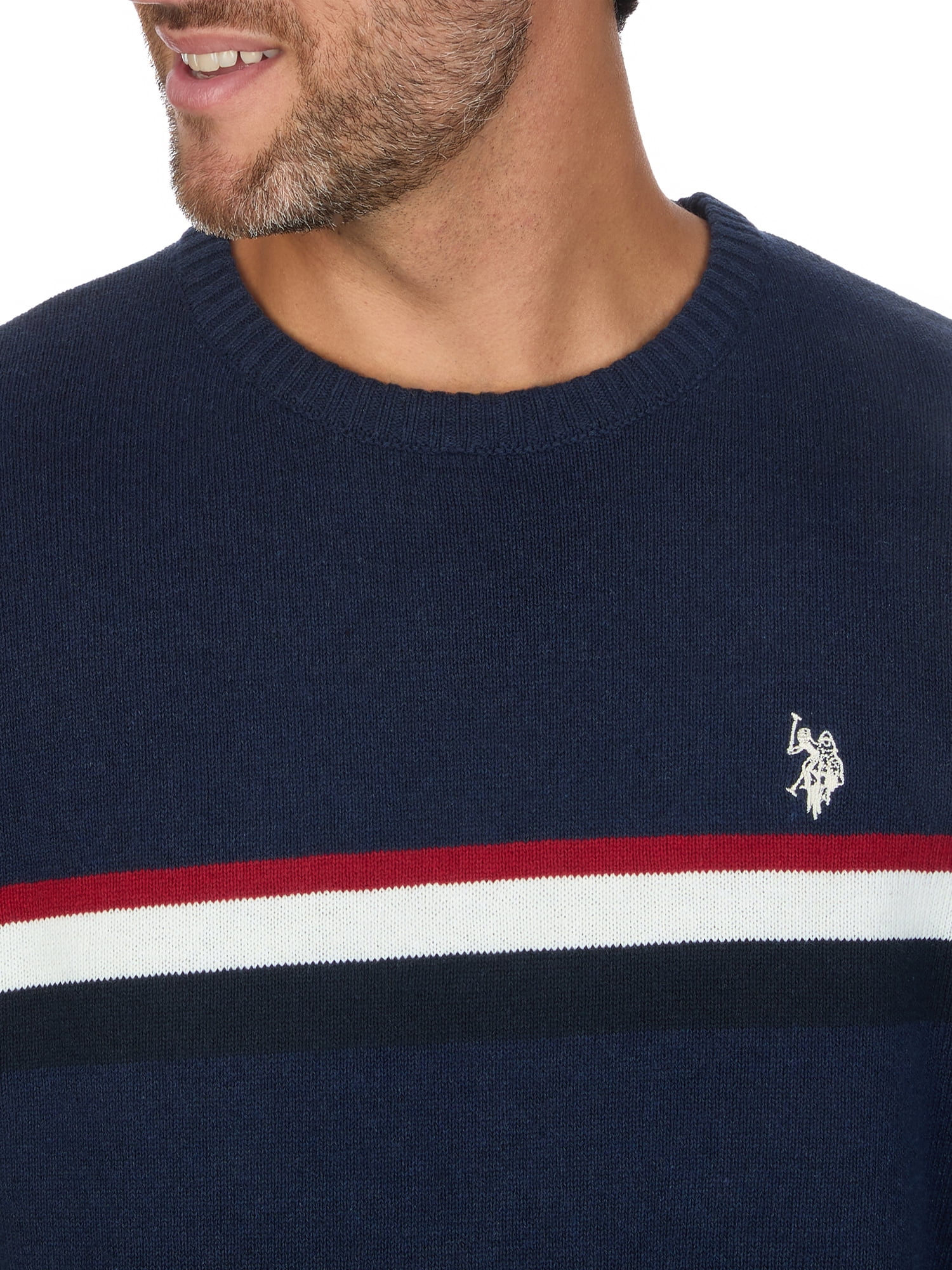 U.S. Polo Assn. Men's Chest Stripe Crew Neck Sweater