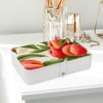 thumbnail image 6 of Peach Portable PU Leather Jewelry Display Organizer Box with Removable Compartment, 6 of 6