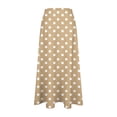 thumbnail image 6 of ClodeEU Women's Polka Dot Print Side Zipper Skirt ,Casual Summer Midi Skirt Khaki,Womens Plus XXL, 6 of 7