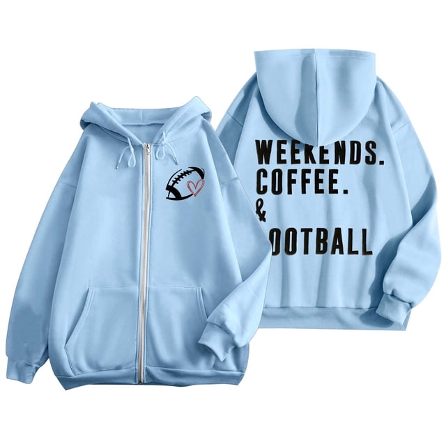 WEAIXIMIUNG Chandail pour Femmes Graphique Mignon Chandail à Capuche de Sport Décontracté pour Femmes à la Mode Imprimé Rugby à Fermeture Éclair à Manches Longues avec Poche et Cordon (4)