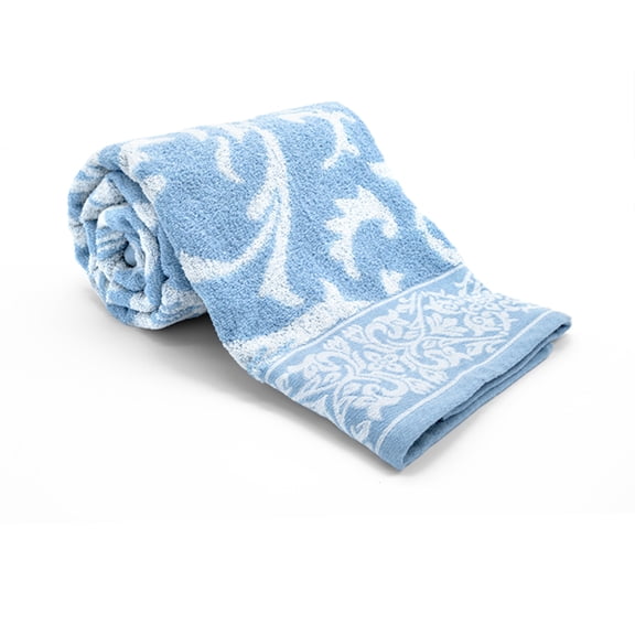 Toalla Medio Baño Jacquard colores varios, 140x70cm - Suave Y Absorbente- Mod. CUBA-AZUL CIELO