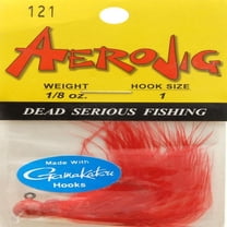 Hawken AJM18121 Aerojig Marabou Jig 1/8 oz, 1 Hook, Red