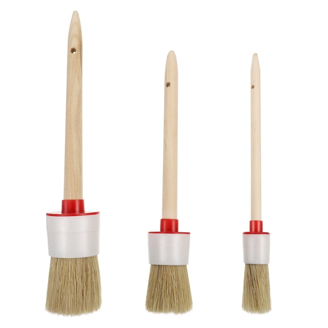 3pcs/set Wooden Handle Paint Brushes Varnish Brushes Home Cleaning Brush