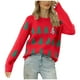 thumbnail image 1 of Suéteres Navideños Para Mujer, Suéter de Cuello Redondo Con Estampado Navideño, Suéter de Punto Recreativo, Tops de Manga Larga Odeerbi  ODB197089, 1 of 5