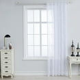 thumbnail image 5 of [BRAND CLEARANCE] White Rod Pocket Window Curtain Herringbone Thick Semi Sheer Premium Panels for Bedroom & Living Room Wedding Decoration (57x70.87), 5 of 6