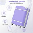 thumbnail image 6 of 20-Inch Vintage Luggage with Secure Lock, Lightweight Luggage Travel Suitcase with Silent Spinner Wheels, Carry On Luggage Suitcase with Adjustable Telescoping Handle, Purple, 6 of 7