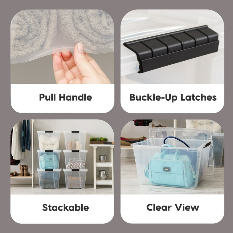 IRIS USA 53qt See Thru Clear View Plastic Storage Box with Secure