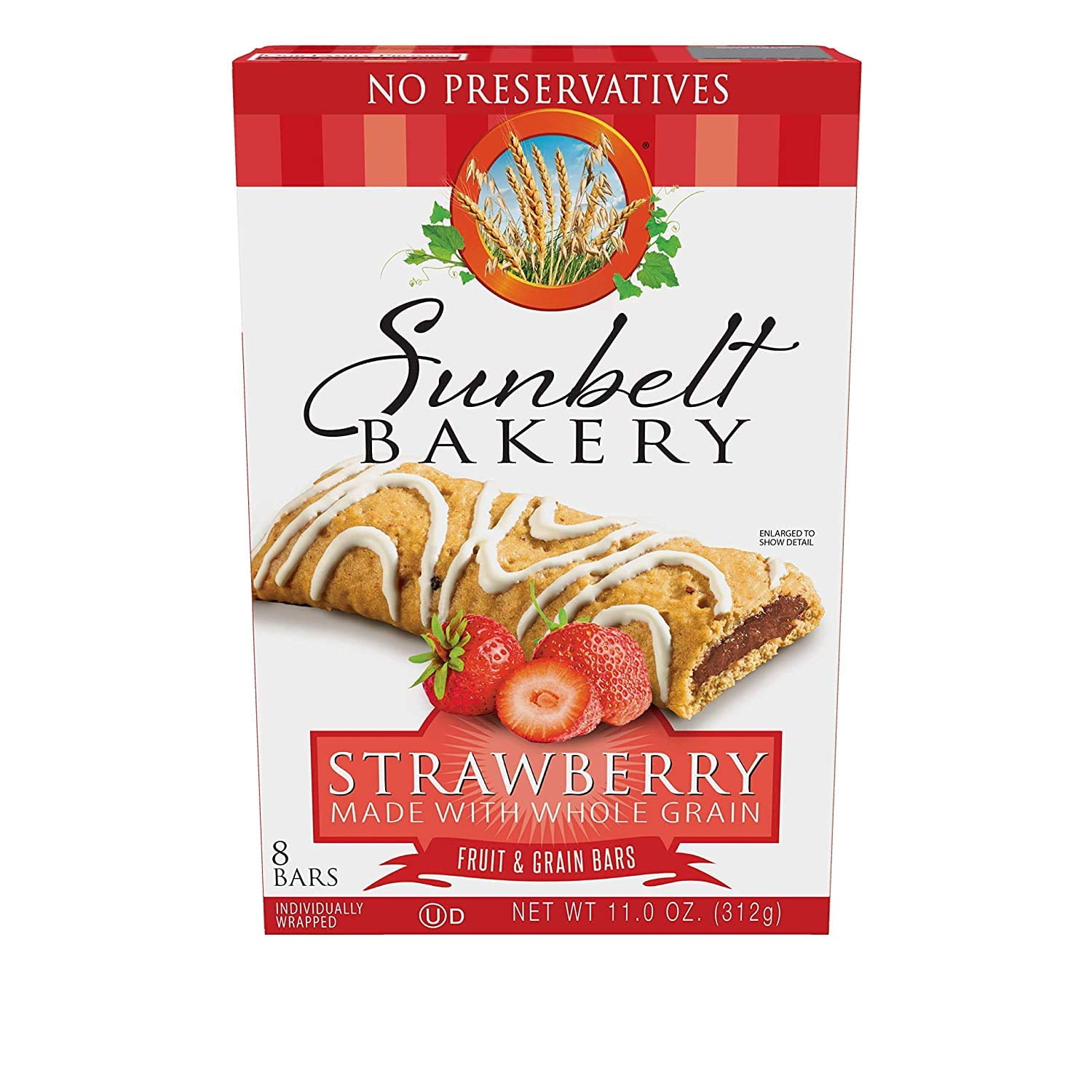 Sunbelt Bakery's Strawberry Fruit & Grain Bars, 1 Box, No Preservatives (8 Bars)