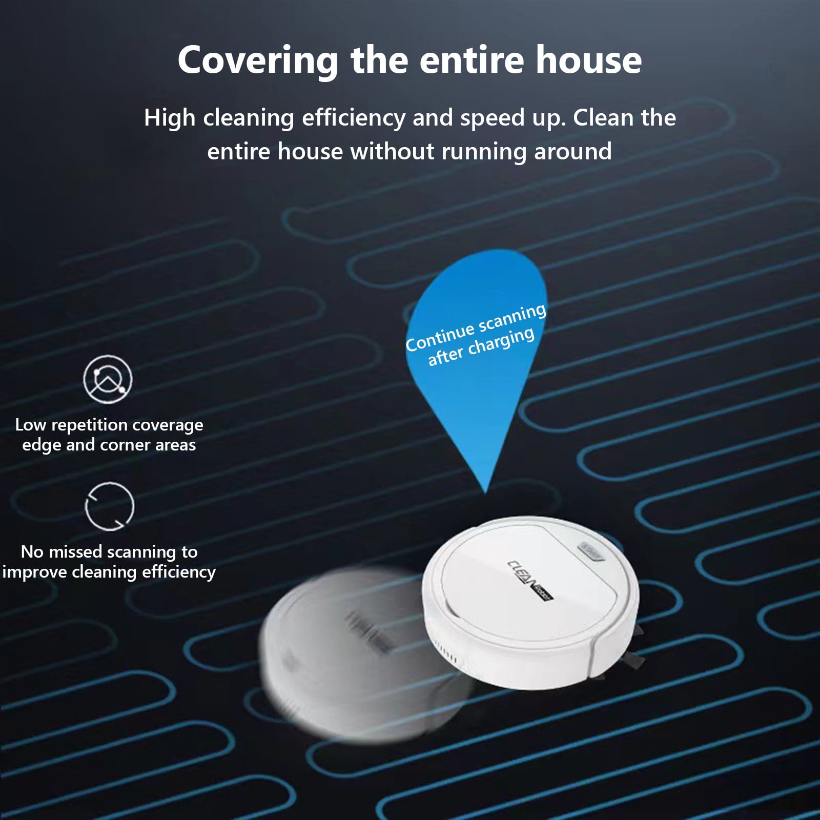 VBVC Robot Vacuum and Mop Combo,3 In 1 Robotic Vacuum Cleaner with Watertank/Dustbin/Brush,Blocked By Hair,Remote/App,Ideal for Hard Floor/Pet