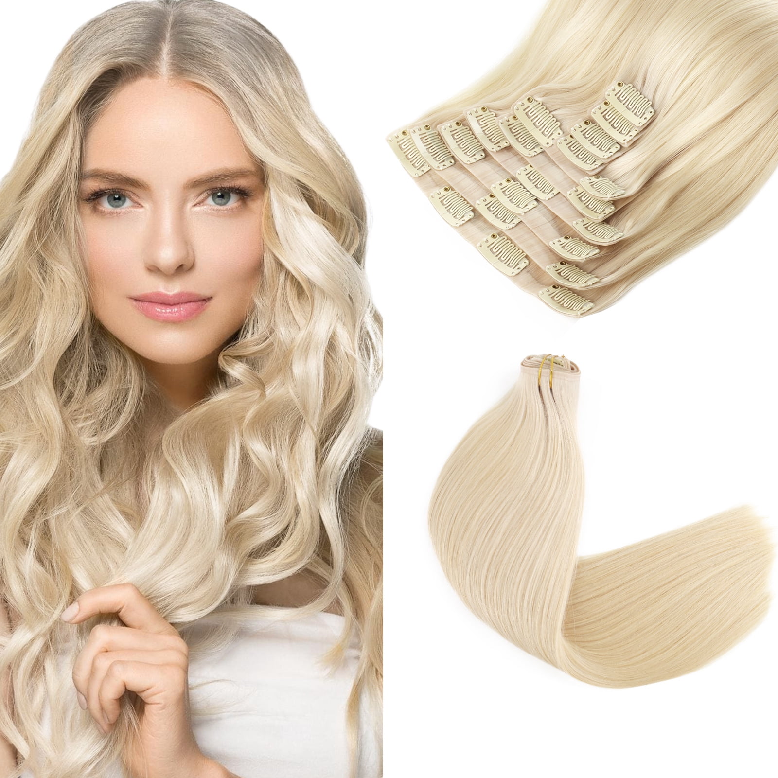 PU Clip In Hair Extensions 60# 160g 18inch