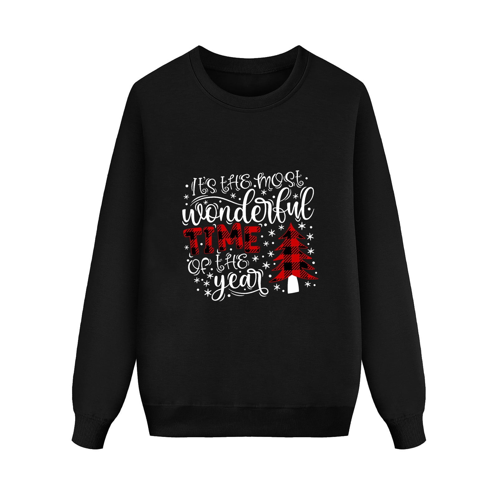 Fashion Long Sleeve Letter Printed Casual Hoodless Pullover Sweatshirt  Blouse Christmas Family Matching Outfit Family Matching Pajamas Set  Christmas