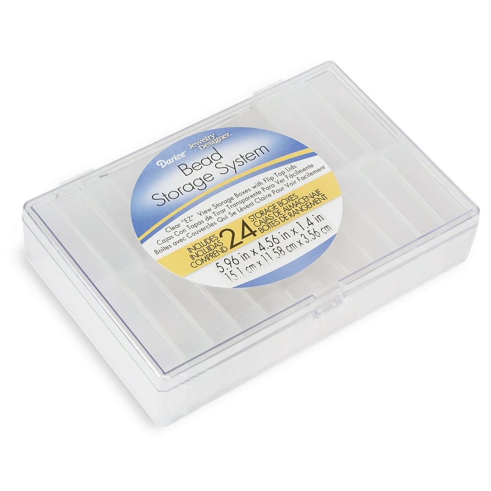 Darice Clear EZ ViewPlastic Bead Storage System with 24 Containers