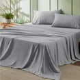 Bedsure Full Size 4Piece Light Grey Luxury Sheets, Easy Care Polyester