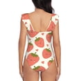 thumbnail image 6 of Yiaed Hand Drawn Strawberry Print Women's Ruffled One Piece Swimsuit V Neck Swimwear Slimming Monokini for Woman-Large, 6 of 8