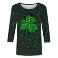 thumbnail image 4 of Guluxicc Womens St. Patrick's Day Tunic Tops Casual Round Neck Long Sleeve Shirts Shamrock Clover Graphic Print Pullover Tops, XL, 4 of 5